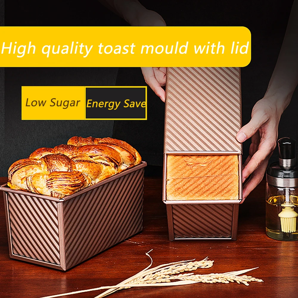 

Non Stick Pan Toast Bread Mold with Lid Kitchen Baking Tools Easy Demoulding Cleaning Cake Bread Pans Homemade Cake Baking Mould
