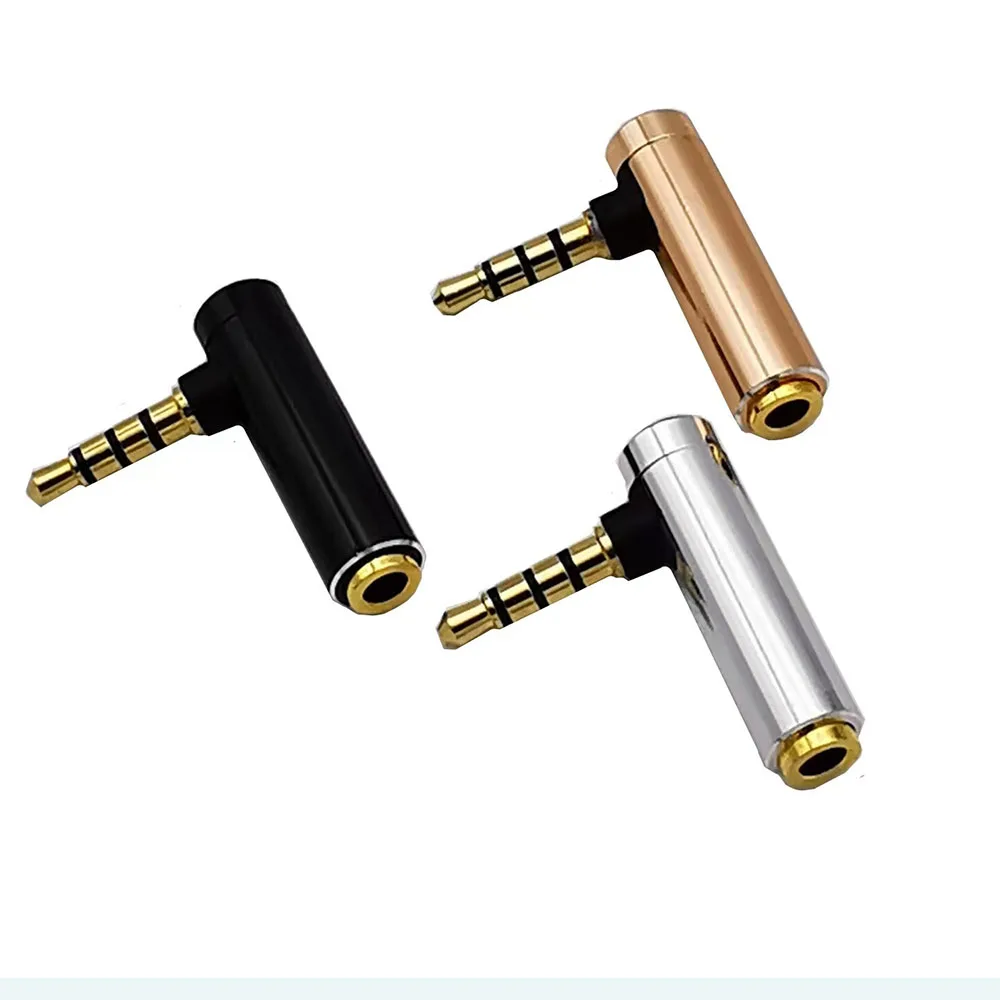 Позолоченный разъем 3 5 мм аудио стерео L-образного разъема адаптера