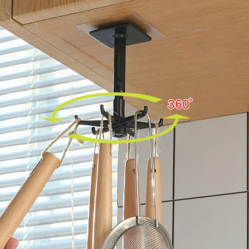 

Rotated 360° Oversize Weighing For Kitchen Key Holder Punch-free Multi-Purpose Hook Non-Marking Stickers Bathroom Organizer