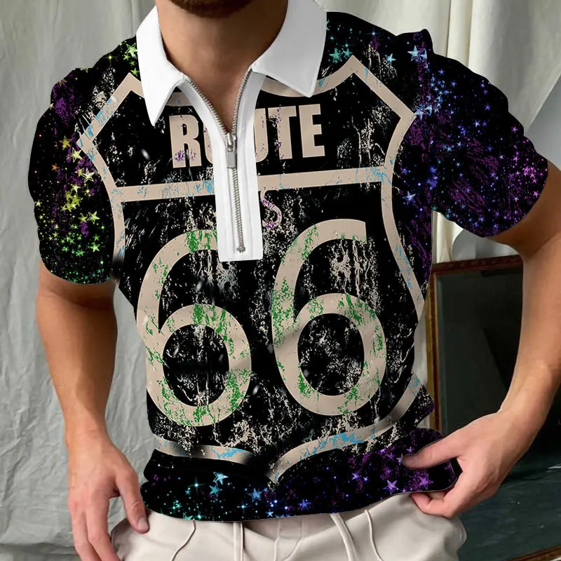 Летняя рубашка-поло на молнии в новом стиле Мужская высококачественная