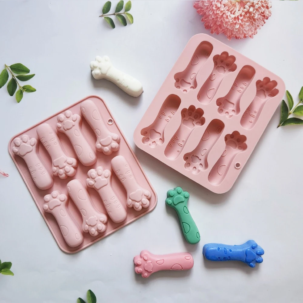 

Creative Food Grade Cat Claw Silicone Mold Chocolate Biscuit Baking Tool Baby Cheese Stick Molar Stick Cake Mold Easy To Demould