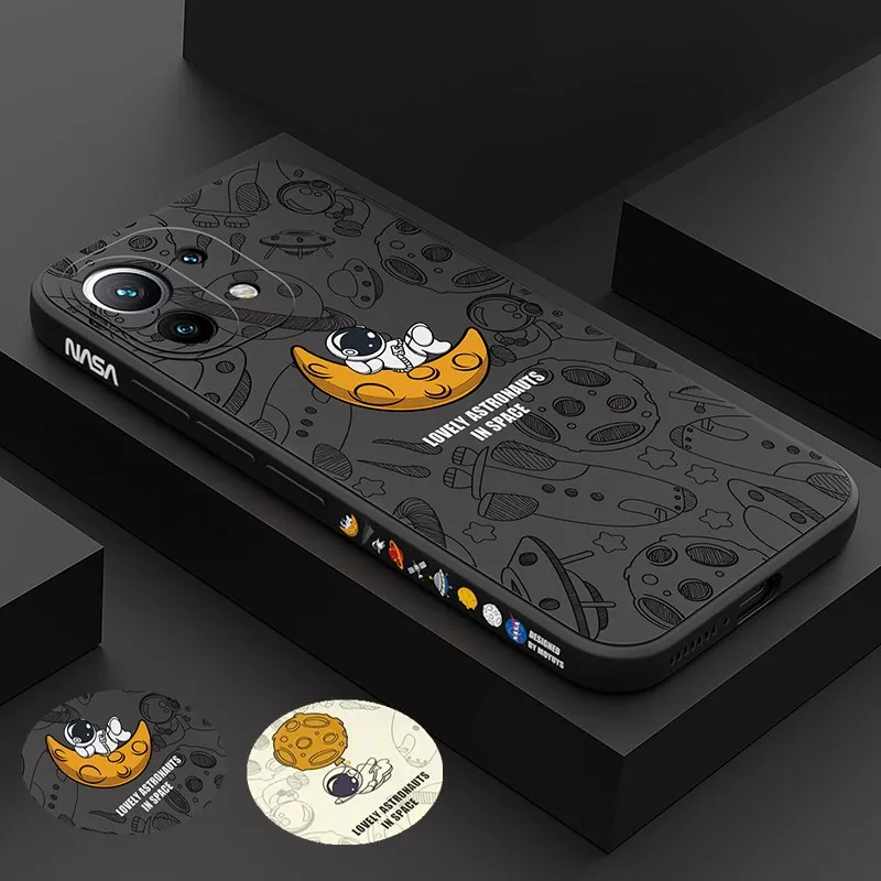 

Astronaut Silicone Phone Case For Xiaomi Redmi Note 11 10 9 Pro 8 11S 10S Mi 11 Lite 5G NE POCO M3 F3 Redmi 9A 9C Soft Cover