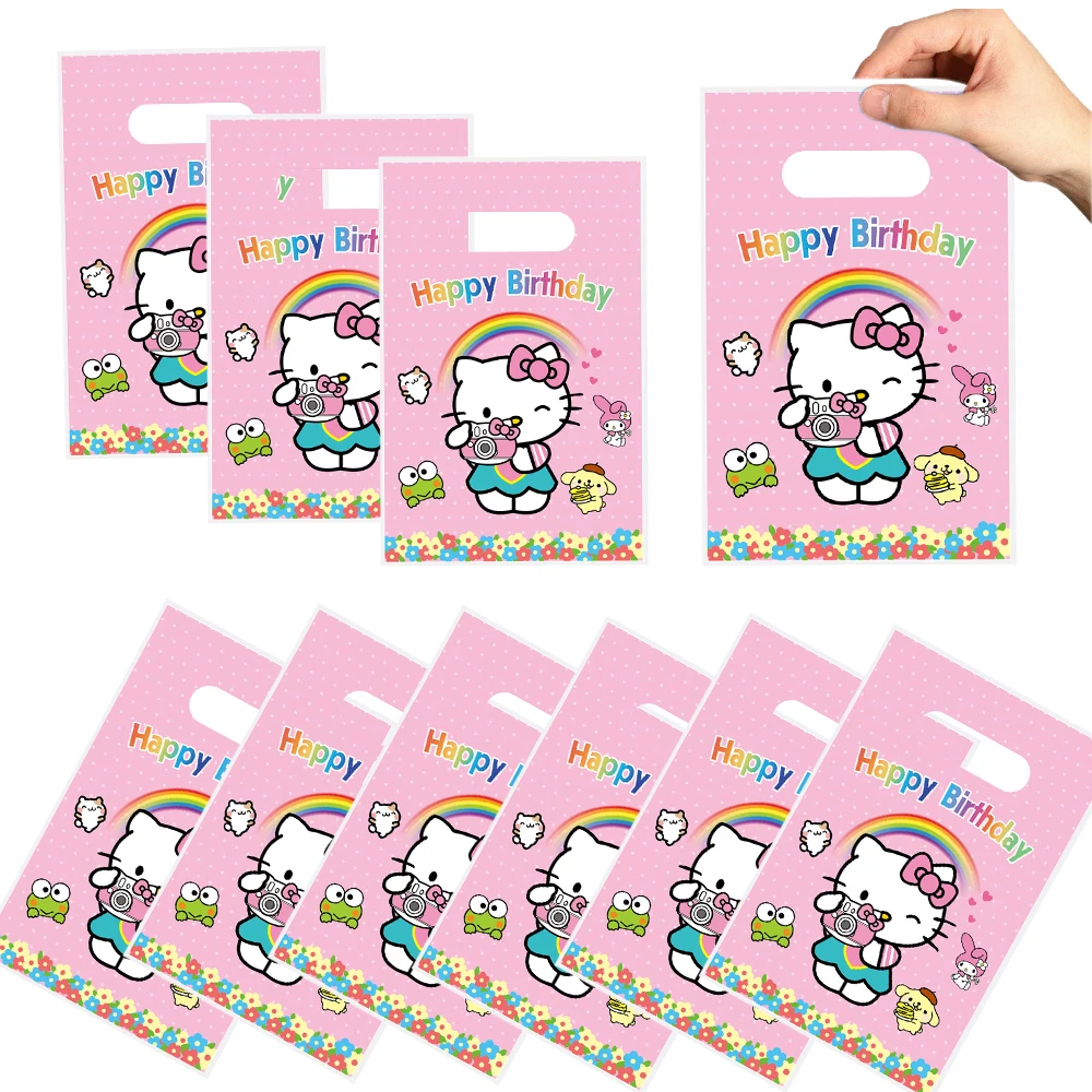 

10pcs Hello Kitty PAW Patrol Pokemon Gift Bags Birthday Tableware Decoration Cartoon Pikachu Baby Shower Kid Gift Party Supplies