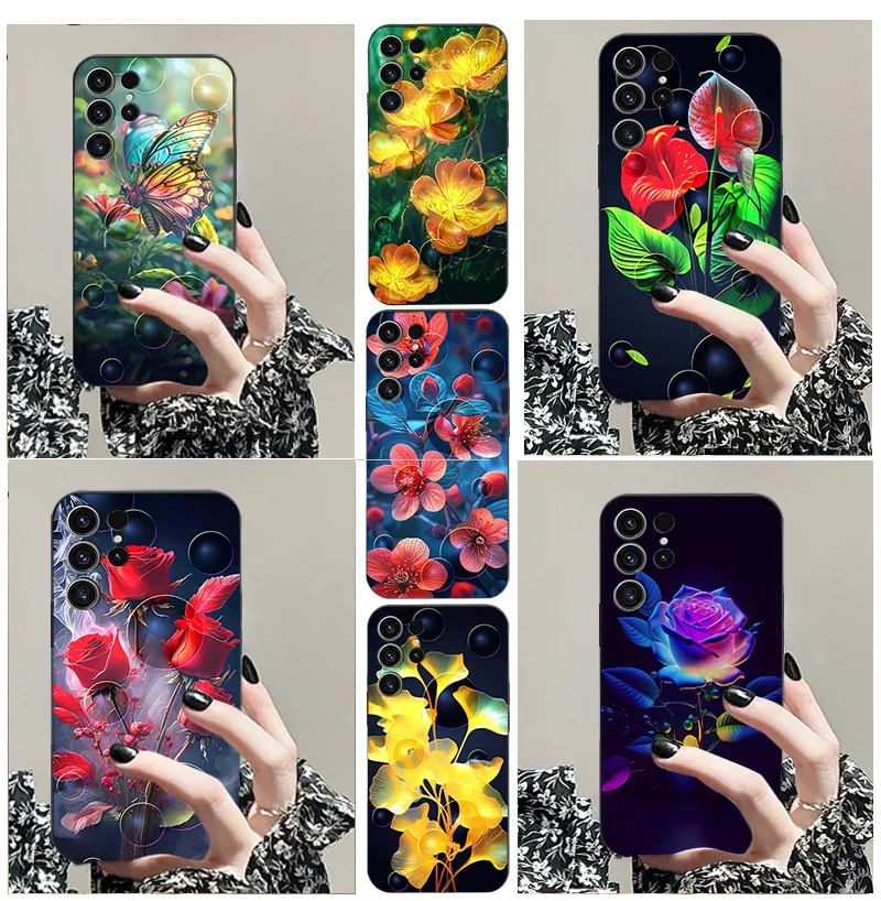 Мягкий чехол из ТПУ для Samsung A 55 25 35 05 S 24 34 04 E 54 23 73 53 13 22 32 42 72 52 12 Galaxy 4G 5 с красивыми