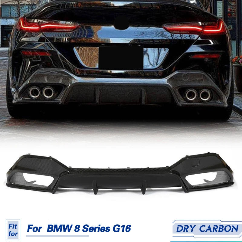 

Задний бампер диффузор губа спойлер сухой углерод для BMW 8 серии G16 840i Gran Coupe Sedan 4-дверный 2018-2022 Автомобильный задний диффузор губа