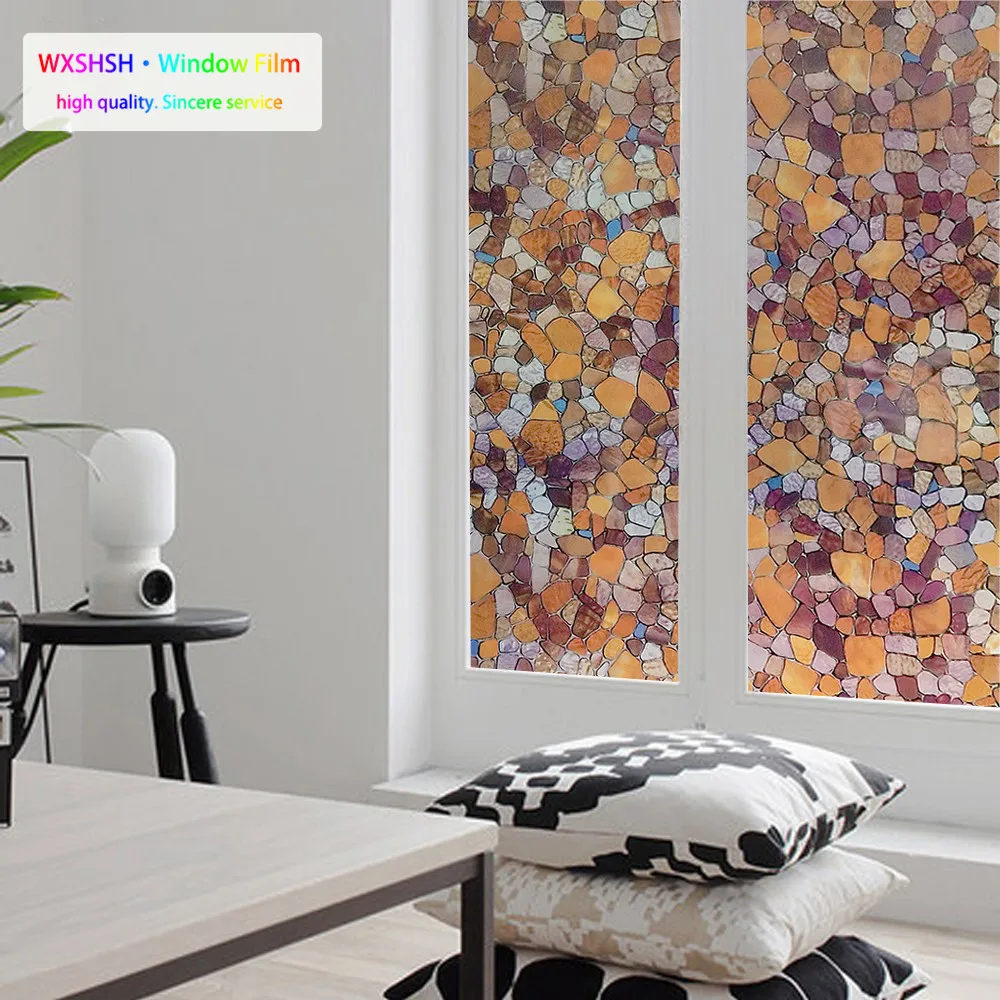 

Защитная пленка для окон 30*200 см. Статические липкие неклейкие витражные камни, дизайнерские декоративные стеклянные наклейки, блокирующая ...