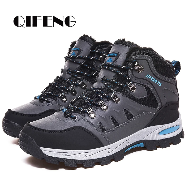 

New Arrival Winter Men Boots Women Outdoor Hiking Shoes Add Fur Hiking Boots Walking Warm Footwear Waterproof Leather Snow Boots