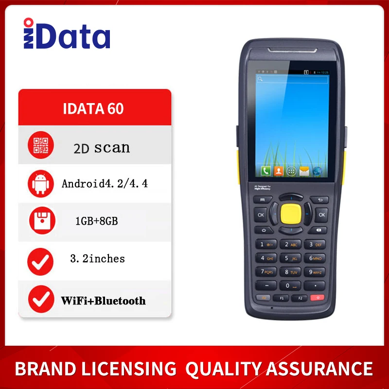 Idata 60 Android Mobile Intelligent Handheld Terminal GPS WIFI Bluetooth Wireless Gun Industrial PDA Barcode Scanner