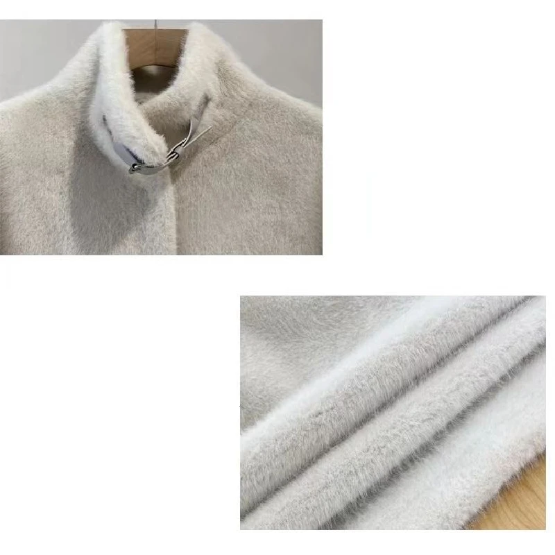 Winter Jacket Women 2022 New Long Korean Fashion Faux Fur Coat Women Stand Collar Plush Parkas Thick Warm Famale Clothing Tops