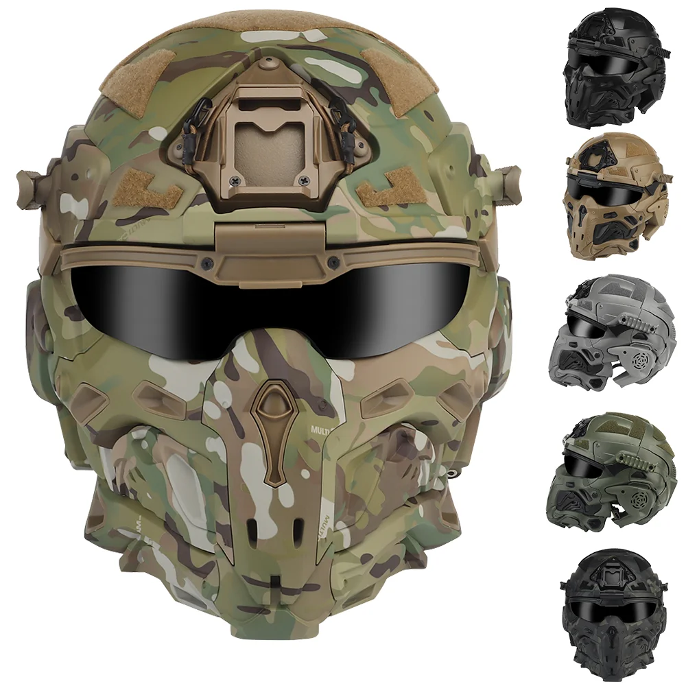 

W-Ronin Assault Tactical Mask with Fast Helmet and Headset Goggles Motorcycle Paintball Cosplay Protect Gear Airsoft Hunting
