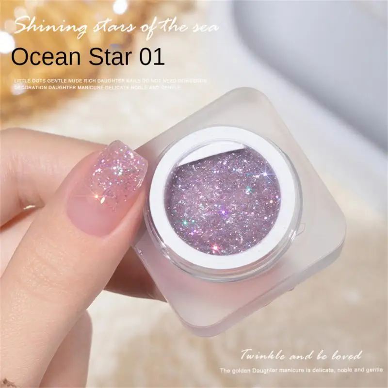 

XEIJAYI Ocean Heart Colorful Shining Chip Broken Diamond Can Armor Oil Gel Nail Shop Suitable For Phototherapy Gel 2023 NEW