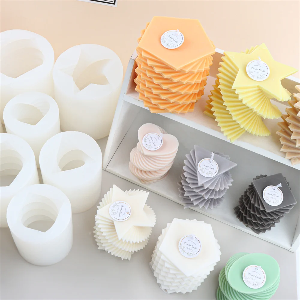 

DIY Geometric Series Silicone Cube Candle Mold Bubble Cylinder Scented Soap Mould 3D Spiral Column Resin Plaster Tool Home Decor