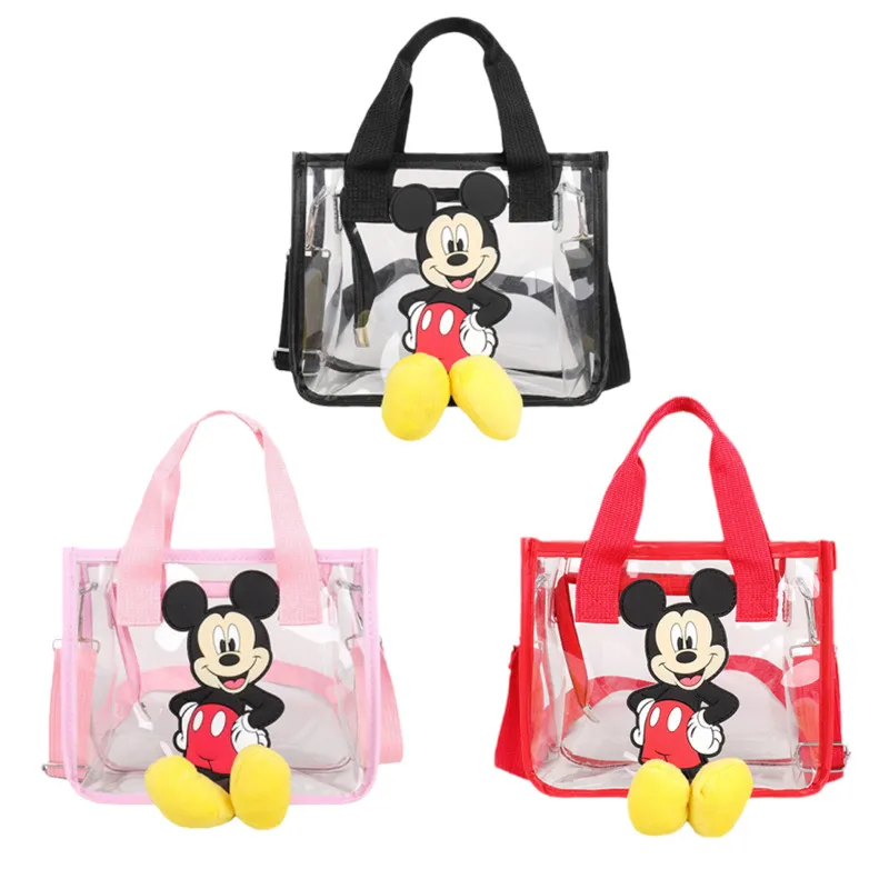 

Пляжная сумка из ПВХ с героями Диснея, аниме, Микки Маус, 3D Ручная сумка, сумка через плечо, симпатичная сумка-мессенджер, прозрачная железна...