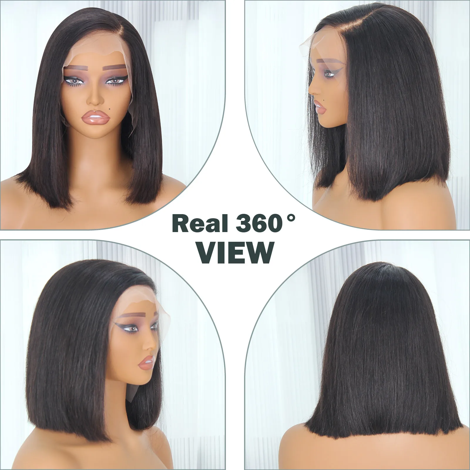 Парик Боб из человеческих волос 13x4 HD кружевные передние бесклеевые прямые парики