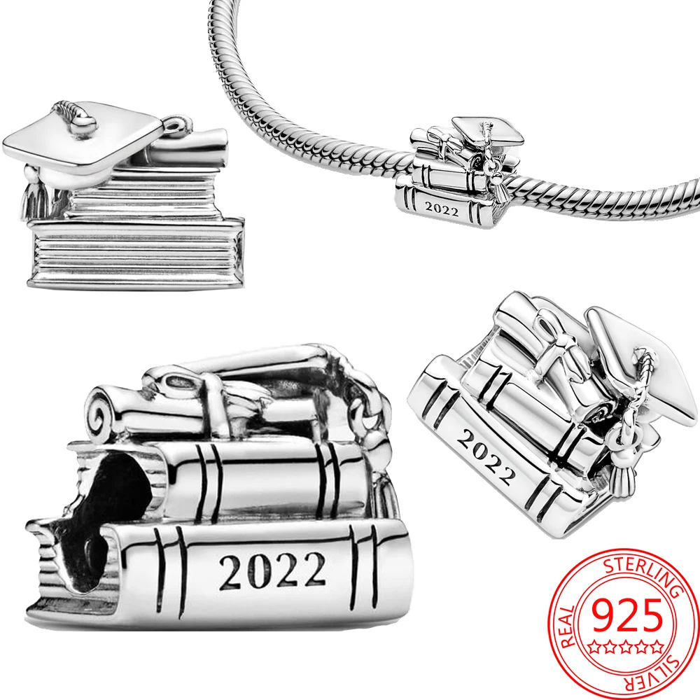 

2022 New Arrival 925 Sterling Silver Graduation Commemorative Charms Fit Brand Bracelet Graduation Jewelry Gift
