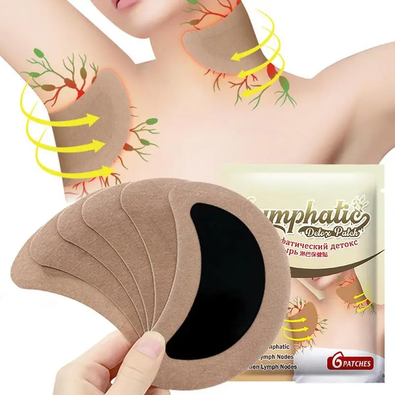 

6pcs Herbal Armpit Lymphatic Health Patches Breast Neck Anti-Swelling Lymph Node Treat Pads Chinese Plaster Health Care