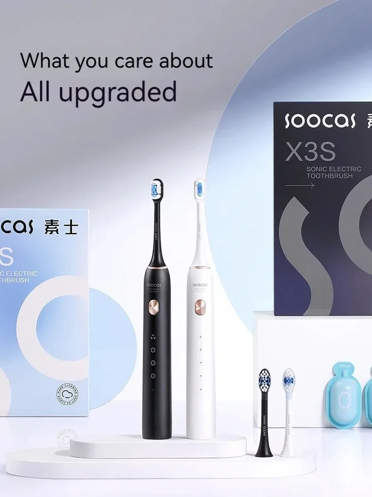 Фото SOOCAS X3S звуковая электрическая умная зубная щетка для взрослых IPX8, водонепроницаемая, 180 дней, срок службы батареи, ультразвуковые насадки для зубных щеток с мягким облаком №4