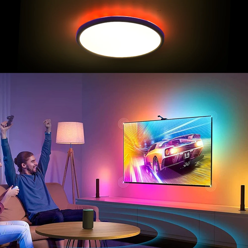 

Modern Ceiling Light Fixture Dimmable Remote Control Ceiling Lights pc Dimming Toning for Bedroom Study Kitchen Balcony Fixtures
