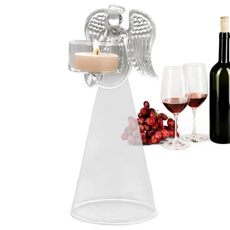 Glass Angel Tealight Holders Candles Stand For Wedding Centerpieces Home Decorations Dining Table
