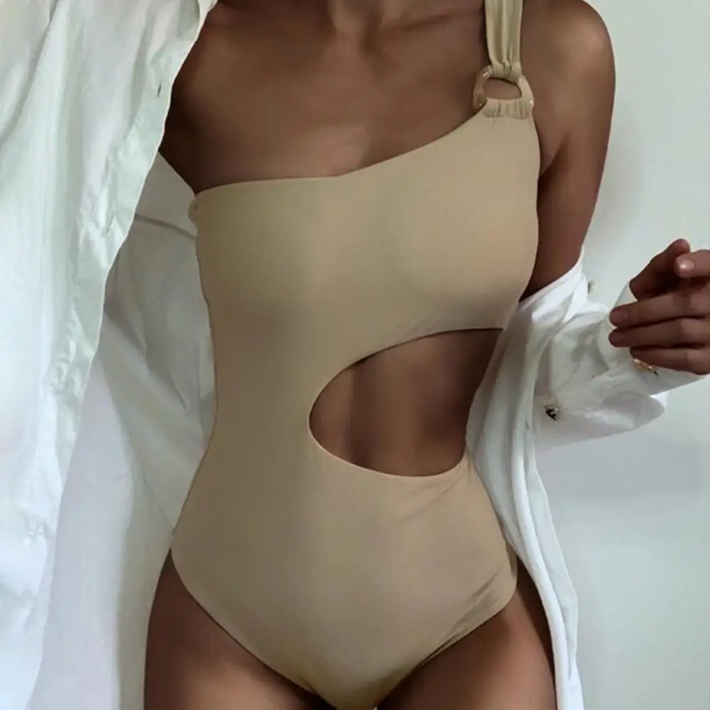 

Женский слитный купальник на одно плечо, 2022, женский купальник с вырезами, сексуальный бикини, купальный костюм, монокини, пляжная одежда