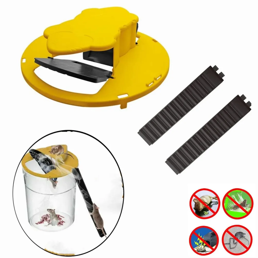 

Reusable Mouse Trap Smart Flip Slide Bucket Lid Mice Rat Trap Multi Catch Auto Reset Rat Door Humane Or Lethal Style Mousetrap