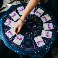 tarot tablecloth altar cloth tapestry wall hanging wheel of the zodiac astrology black sun moon room decor witchcraft supplies