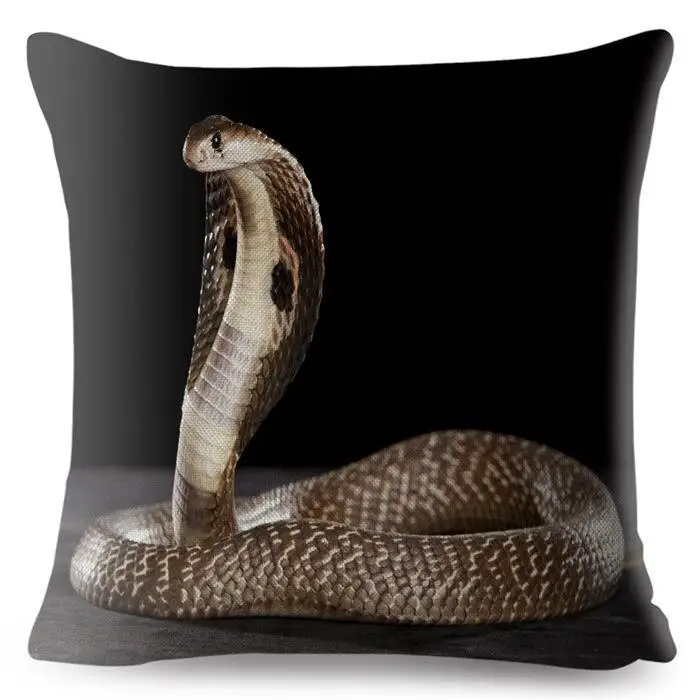 

Outdoor Cobra Snake Viper Printed Cushion Cover Beige Polyester Pillowcase Hug Pillowcase Sofa Home Decor Pillowcase