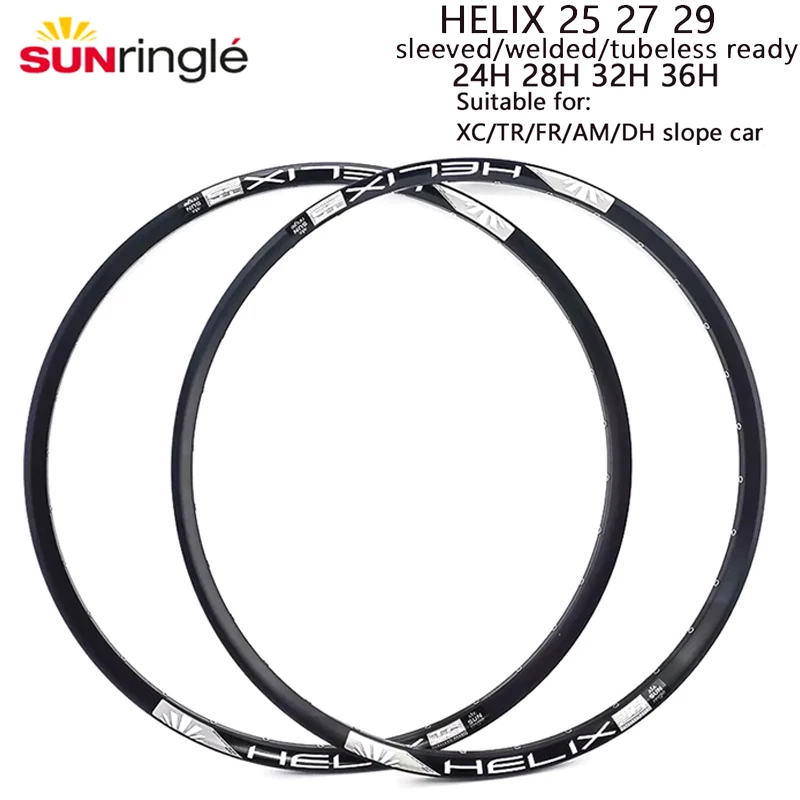 

Sunringle MTB Rim HELIX TR25 TR27 TR29 26 27.5 29 inch MTB Della Bicicletta Mountain Bike Circle TUBELESS READY Per XC AM FR