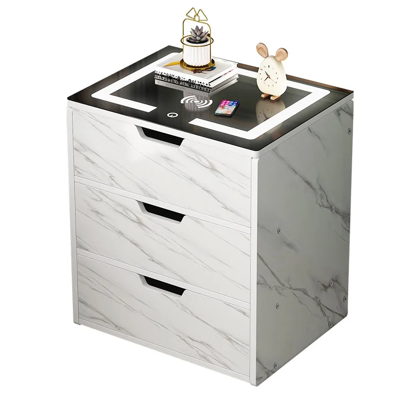 

Household Bedroom Bedside Cabinet Bedside Cabinet Smart Light Wireless Charging Locker Modern Minimalist Simple Storage Cabinet