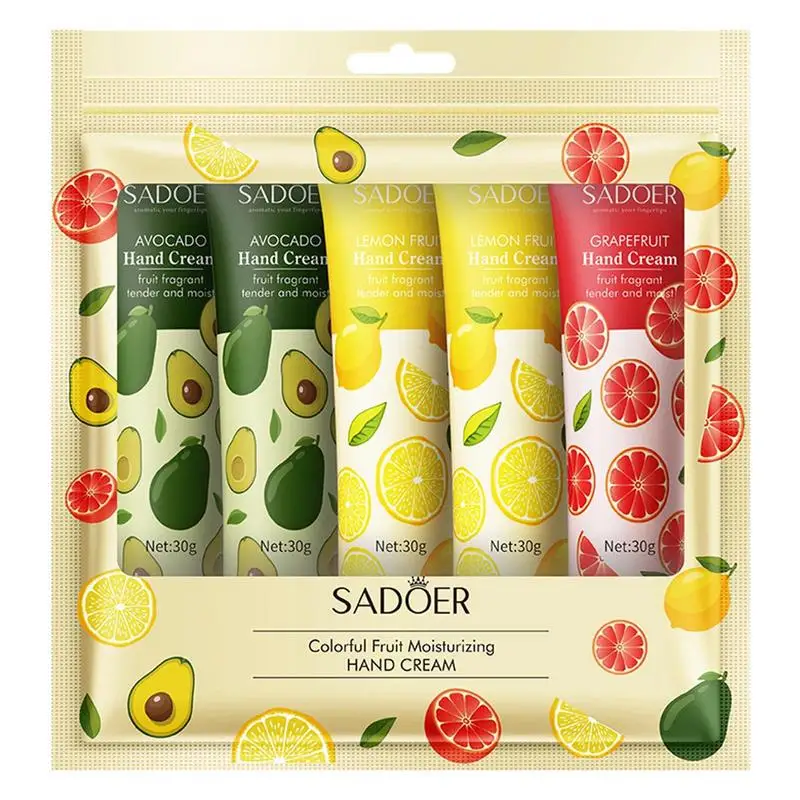 

Fruit Hand Cream Set For Dry Cracked Hands, Winter Christmas Gift For Women Fragrance Moisturizing Cream Skin Care For Hands