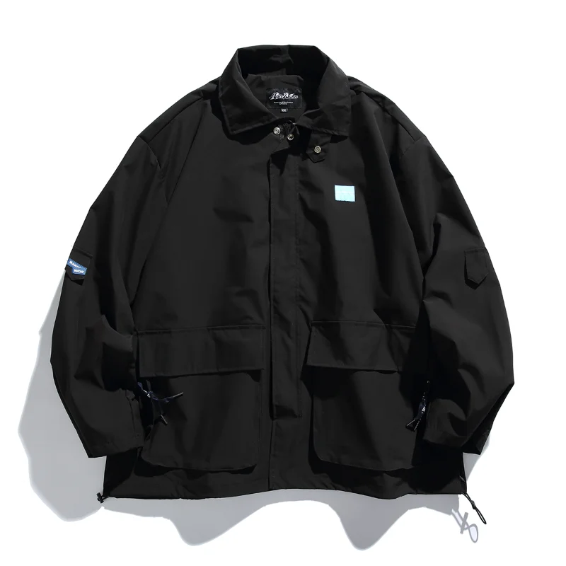 

Safari Style Casual Loose Black Army Green Men's for Jackets 2023 New Spring Autumn Japan Style Korean Outerwear & Coats