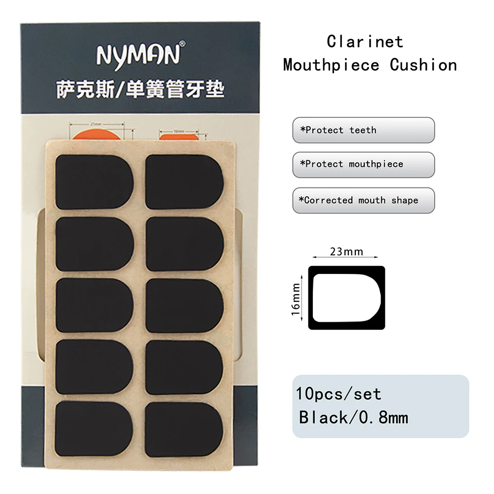

10pcs Sax Mouthpiece Patches Pads Cushions For Treble / Alto / Tenor Sax & Clarinet 0.5mm / 0.8 Mm Saxophone Silicone Cushions