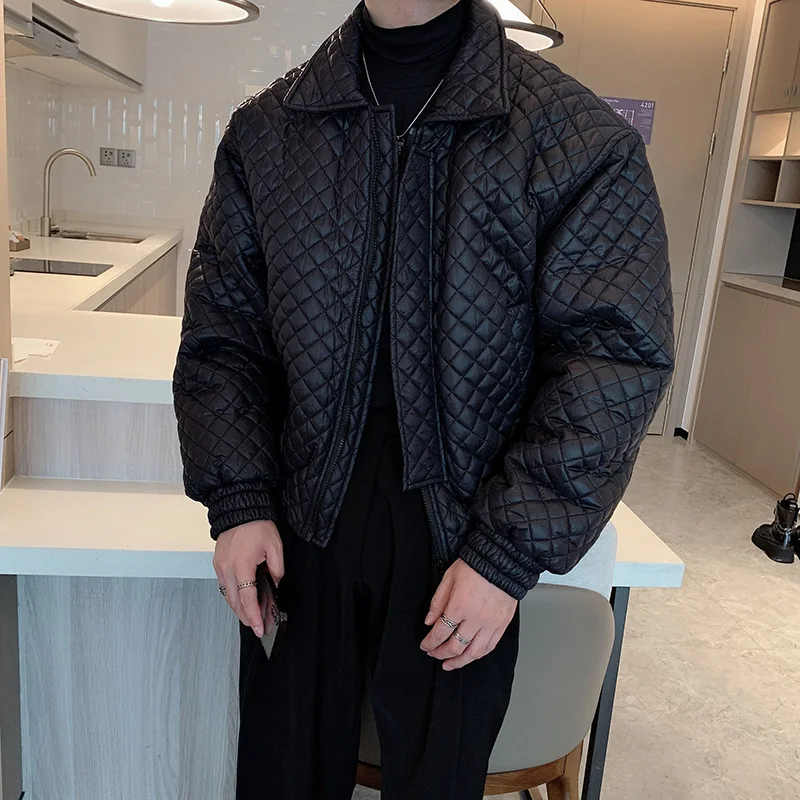 Winter Warm Cotton Jacket Men's Trend Thickening Design Lapel Padded Jacket Men's Short Loose Padded jackets for men clothing