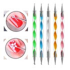 5 шт.компл. профессиональная двойная головка для нейл-арта, точечная ручка, пластиковая вихревая мраморная стальная точечная стразы, инструменты для маникюра