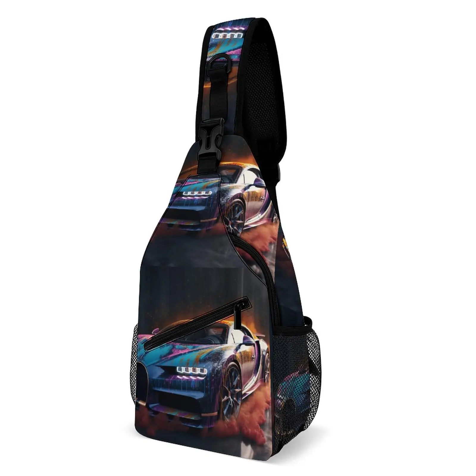 

Sports Car Chest Bags Boy Explosion Liquid Splash Sport Shoulder Bag Aesthetic Print Small Bag High School Fishing Sling Bags