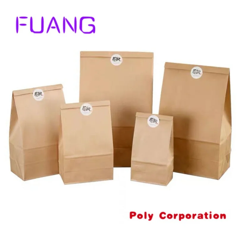 Wholesale Cheap Packing Bags for Food Bread Kraft Paper Bag Paper Bakery Bags Custom