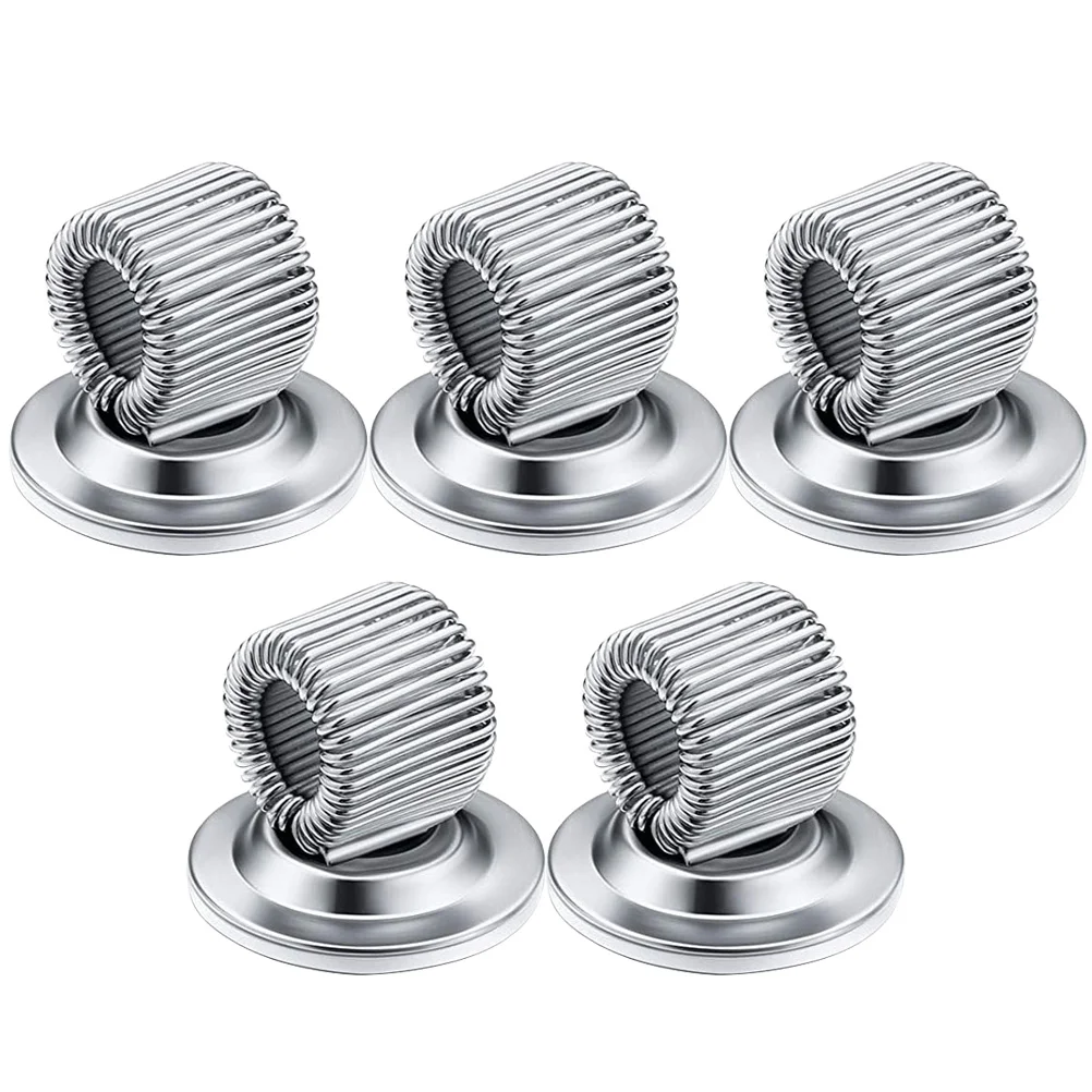 

5 Pcs Metal Pen Daily Use Springs Self-adhesive Clip Stylus Holder Magnetic Office Accessory Compact Supply Small