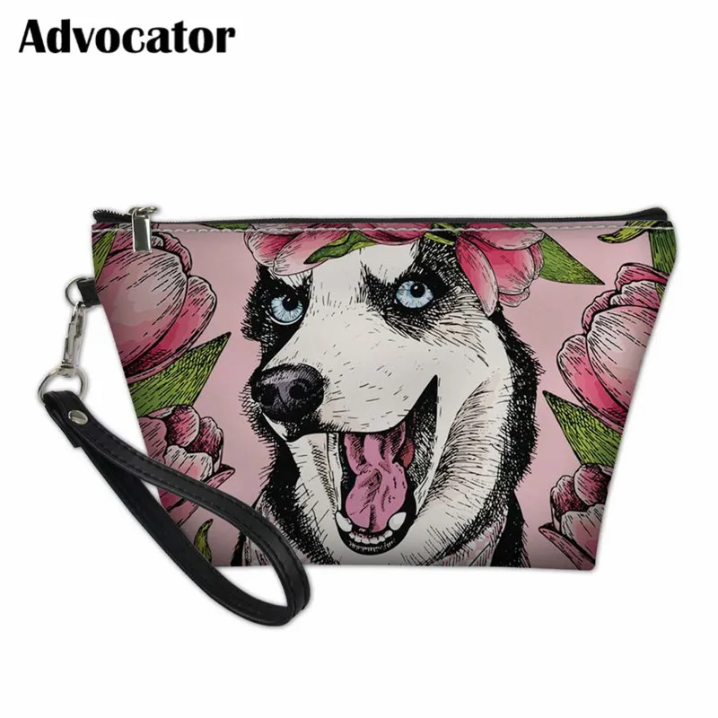 

Женская косметичка из ПУ кожи, с рисунком хаски