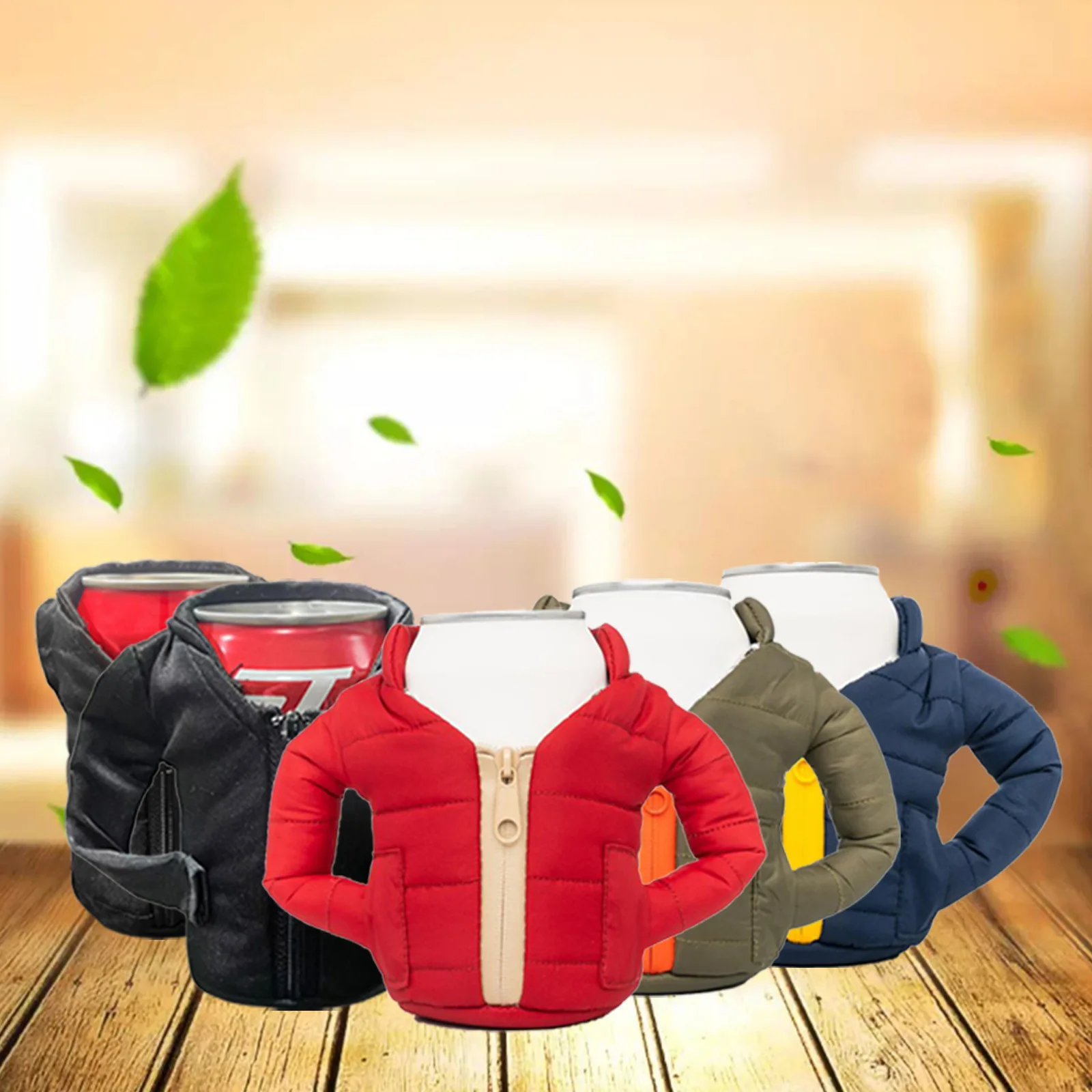 

Beer Bottle Clip Overcome Winter Warm Cup Coat Pull Can Cup Down Jacket Cup Cover Beer Insulation Jacket for Cola Drinks