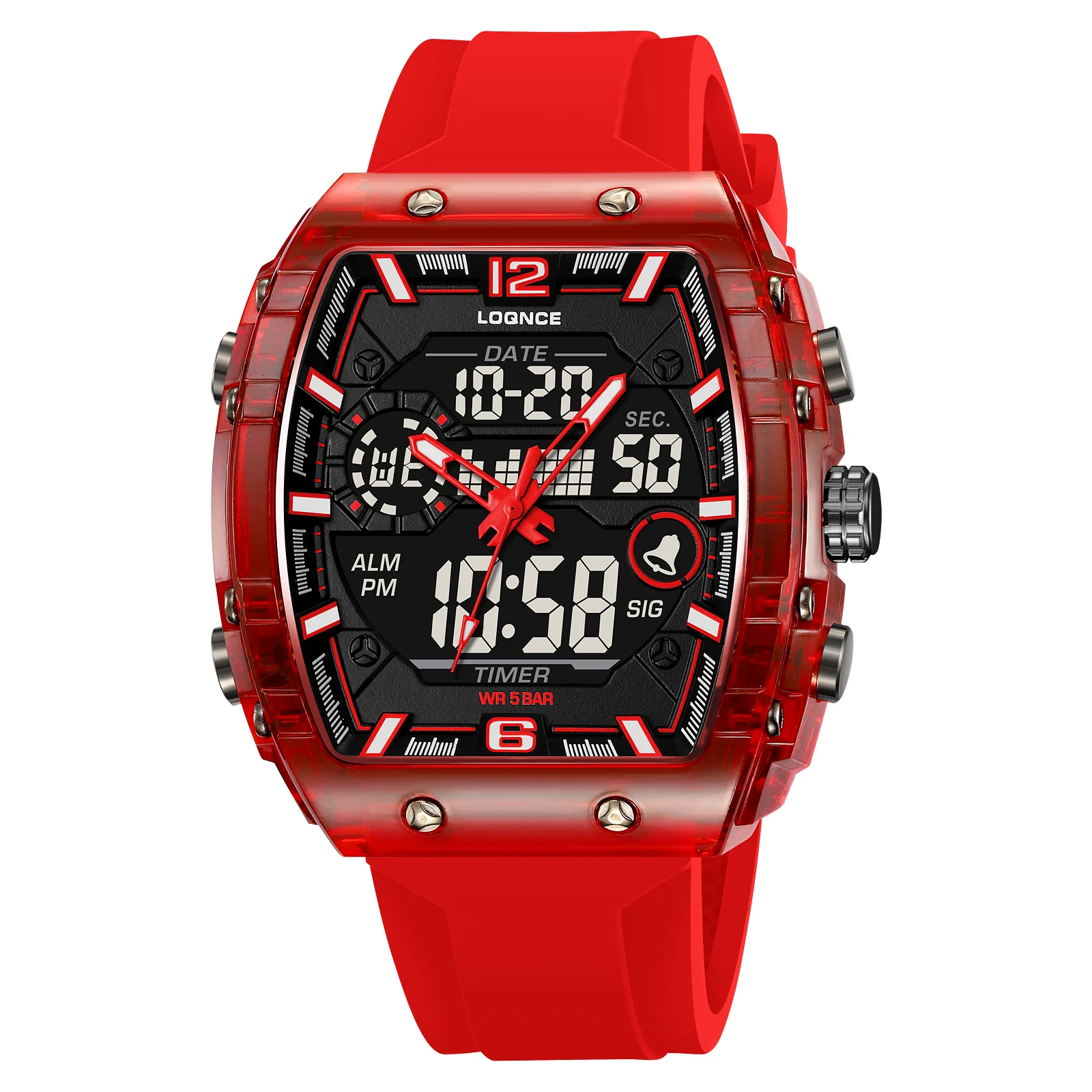 Новые мужские часы LOQNCE 98003 спортивные montre homme цифровые с хронографом и двойным