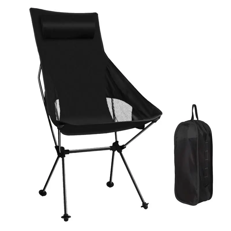 

600D Oxford Portable Folding Chair Bearing 330lbs Outdoor Camping Travel Fishing Chair 330lbs MaxLoad BBQ Home Seat Moon Chair
