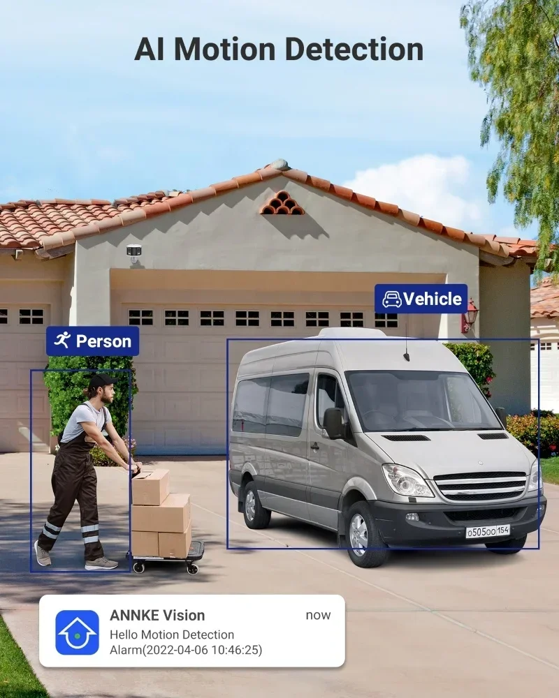 ANNKE 6MP двойной объектив 180 панорамная сетевая камера ИК AI POE IP-камера безопасности