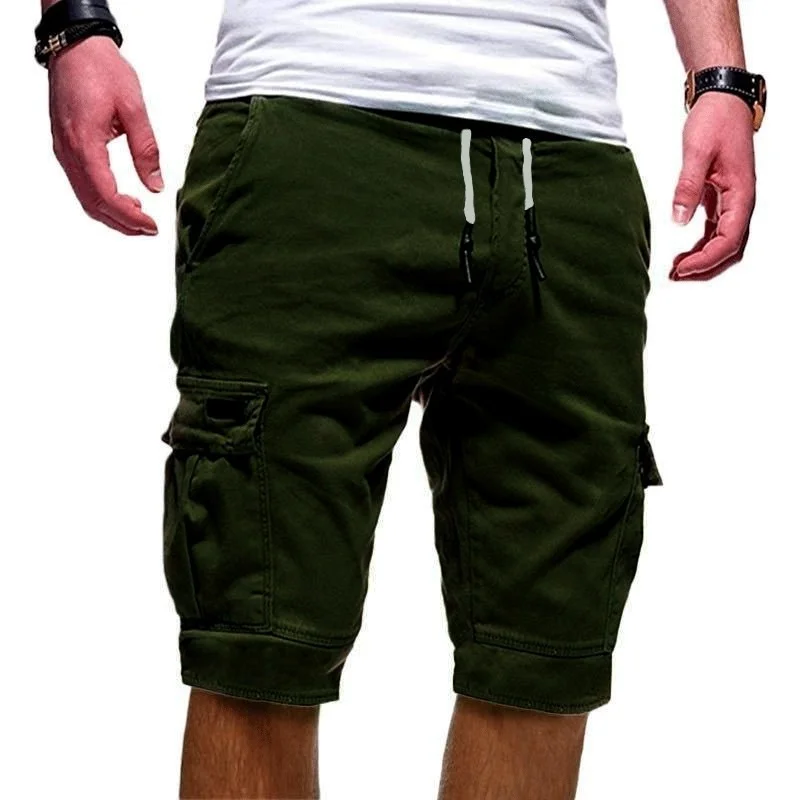 

Men's Slim Sports Fitness Shorts Summer Men Five-point Pants Beach Pants Black Casual Male Sportswear Running Pants Men Clothing