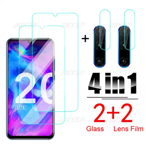 Закаленное стекло 4 в 1 для Huawei Honor 20 10 9 8 Lite, Защитное стекло для Honor 20 Pro, V20, V10, V9, 20S, 20E, 9i, 10i, 20i, пленка для объектива