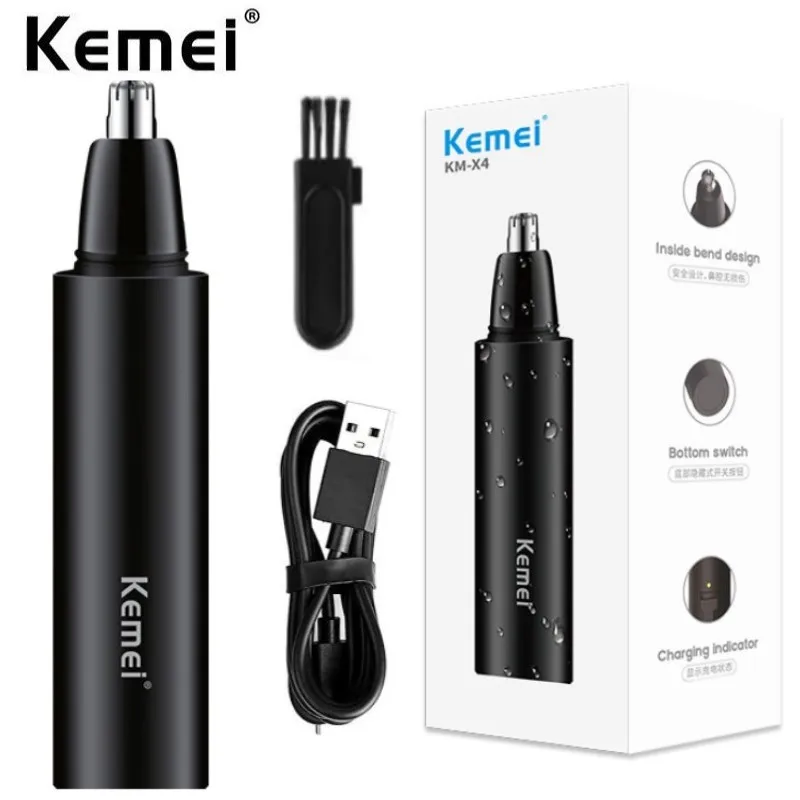 

Kemei Electric Mini Nose Trimmers Portable Ear Nose Hair Shaver Clipper Waterproof Safe Removal Cleaner Waterproof Rechargeable