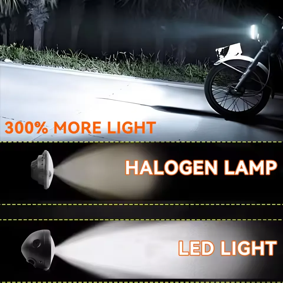 5,75-дюймовая черная светодиодная фара Halo Angel Eyes для мотоцикла Harley Yamaha Honda Harley Sportster 5,75 дюйма, круглая фара для проектора (art.: 3920ce5345eed) - 3920ce5345eed
