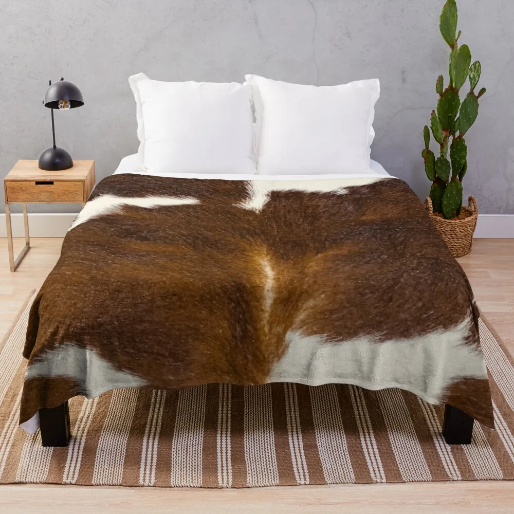 

Cow Print - faux smooth print Throw Blanket Oversized Throw Blanket
