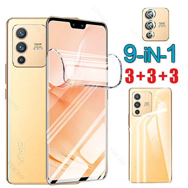 

For Vivo V23 Pro Hydrogel Full Cover Soft Front Back Screen Protector for Vivo V 23pro 6.56" V2132 Camera Glass Anti-Fingerprint