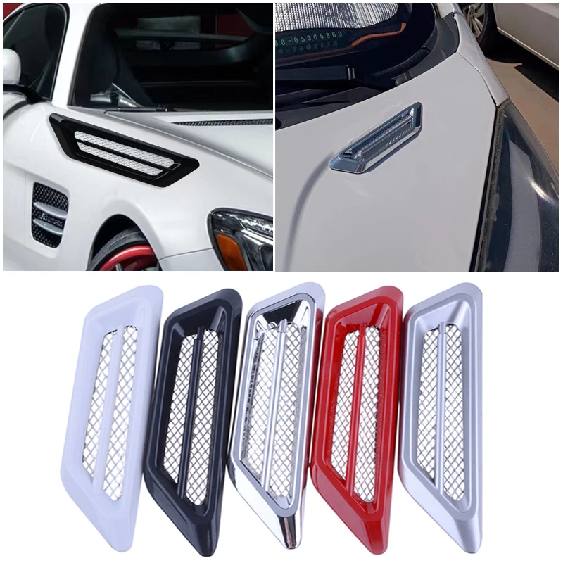 

Car Decorative Vents Exterior Air Intake Flow Side Vent Wing Cover Trim Tuning Auto Styling Shark Gill ABS 3D Decoration Sticker