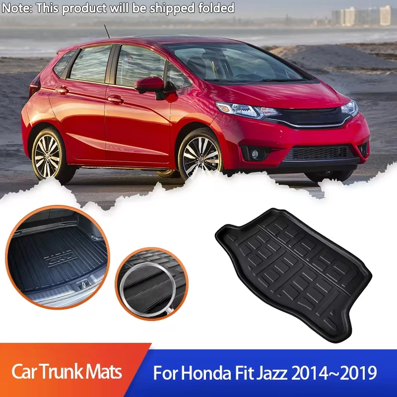 Для Honda Fit Jazz 3-го поколения GK GH GP5 2014 2015 2016 2017 2018 2019 Автомобильные коврики в багажник